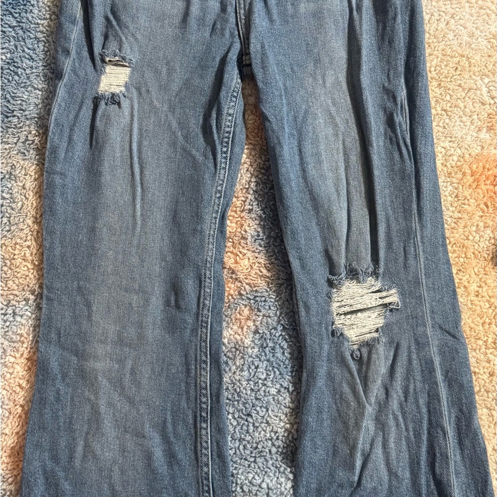Idyllwind Medium Wash Distressed Flare Jeans